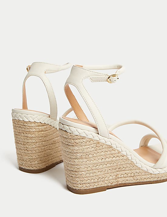 Buckle Strappy Wedge Espadrilles