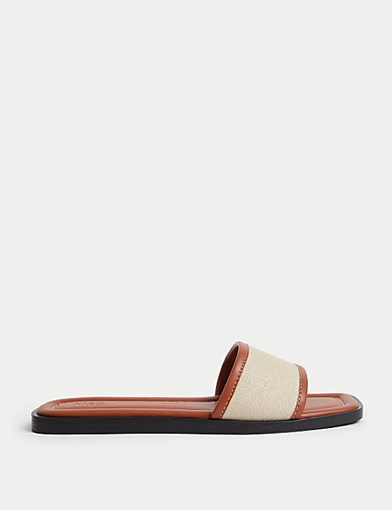 Sandales de style mules plates en toile