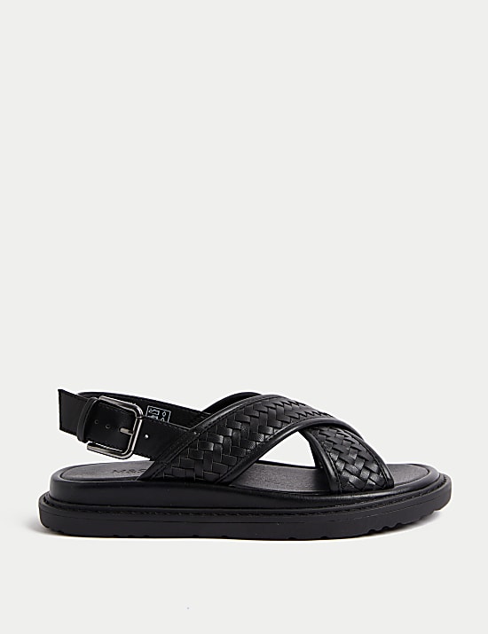 Woven Ankle Strap Flatform Sandals