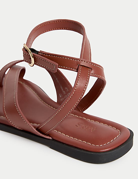 Ankle Strap Buckle Flat Sandals