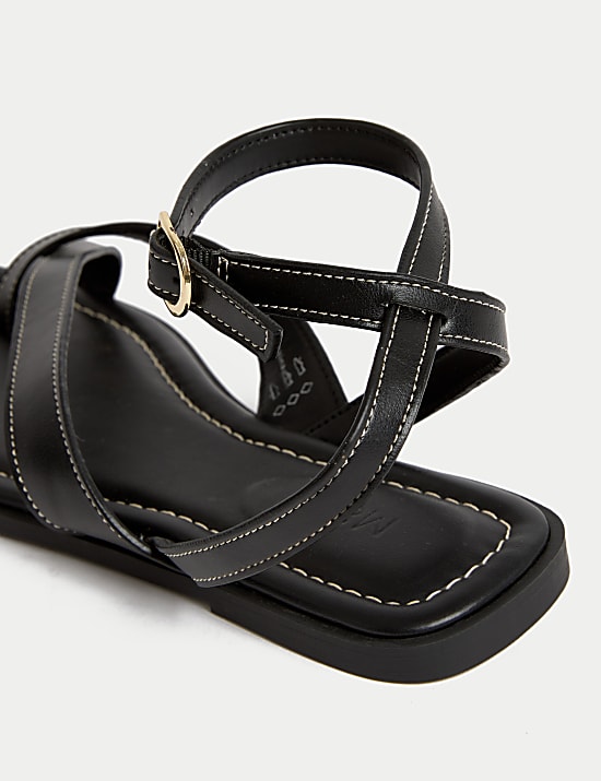 Ankle Strap Buckle Flat Sandals