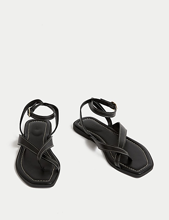 Ankle Strap Buckle Flat Sandals