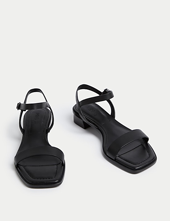 Wide Fit Ankle Strap Block Heel Sandals