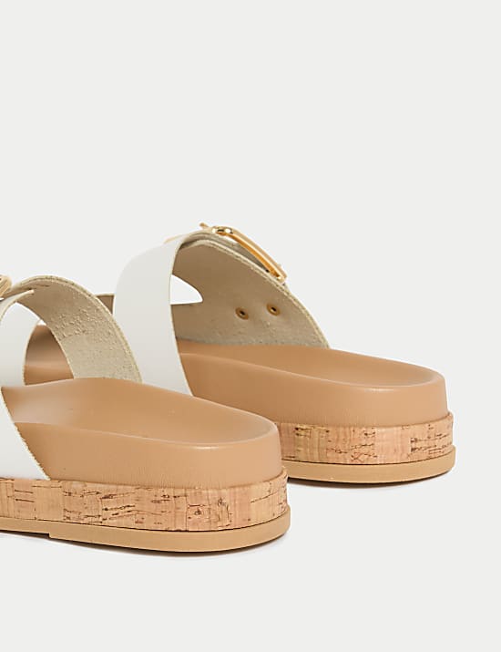 Sandales en cuir avec assise plantaire et boucle