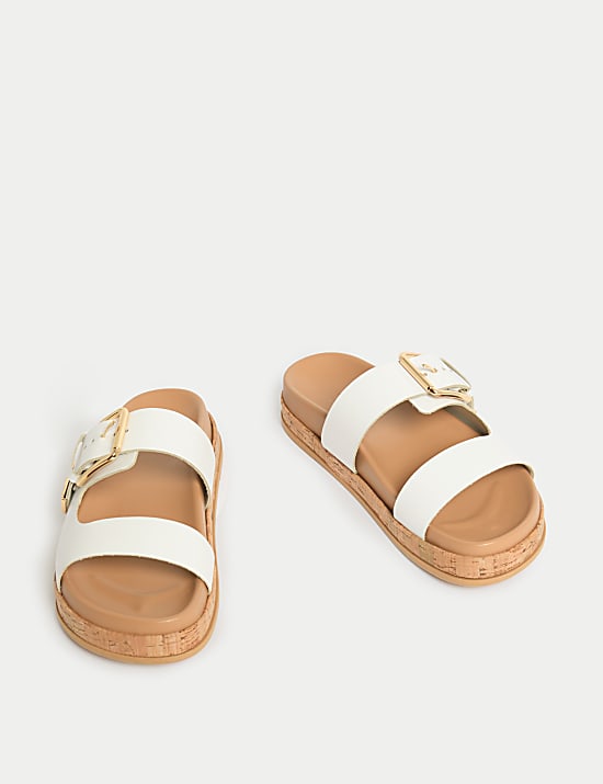 Sandales en cuir avec assise plantaire et boucle