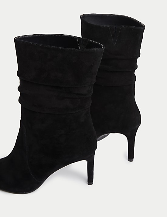 Suede Stiletto Heel Boots