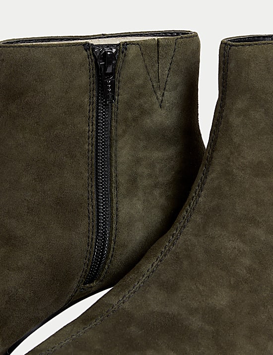 Suede Kitten Heel Ankle Boots