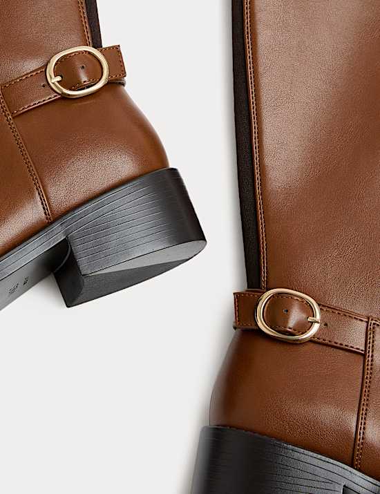 Rijlaars op kniehoogte met gesp