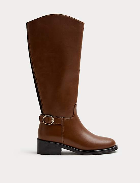 Rijlaars op kniehoogte met gesp