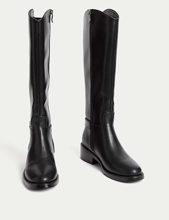Buckle Knee High Riding Boot