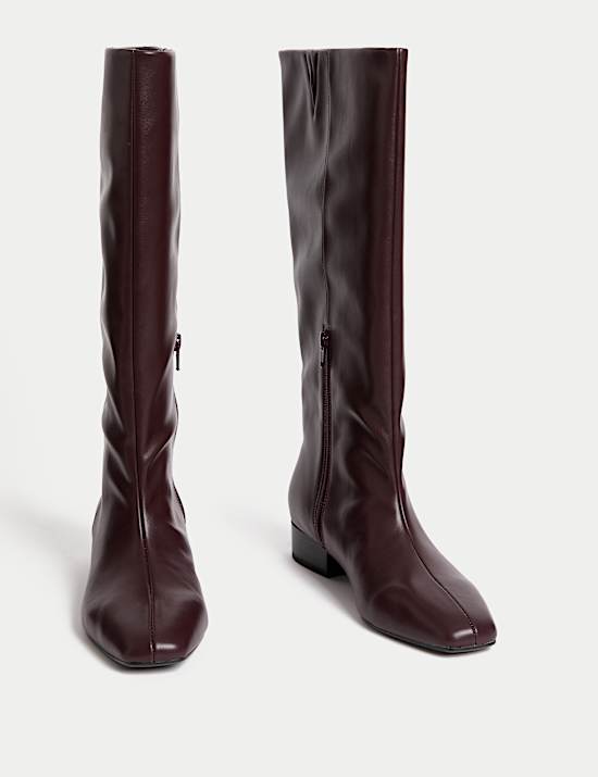 Chisel Toe Knee High Boots