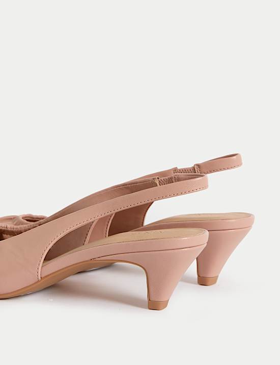 Slip On Kitten Heel Pointed Slingback Shoes