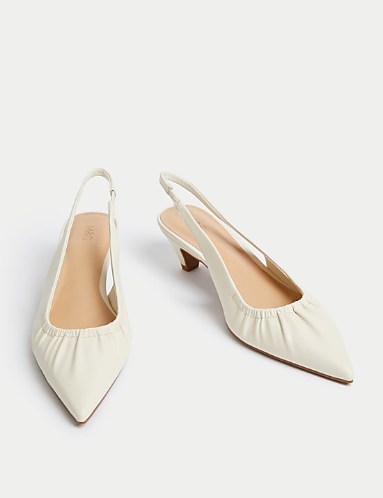 Slip On Kitten Heel Pointed Slingback Shoes