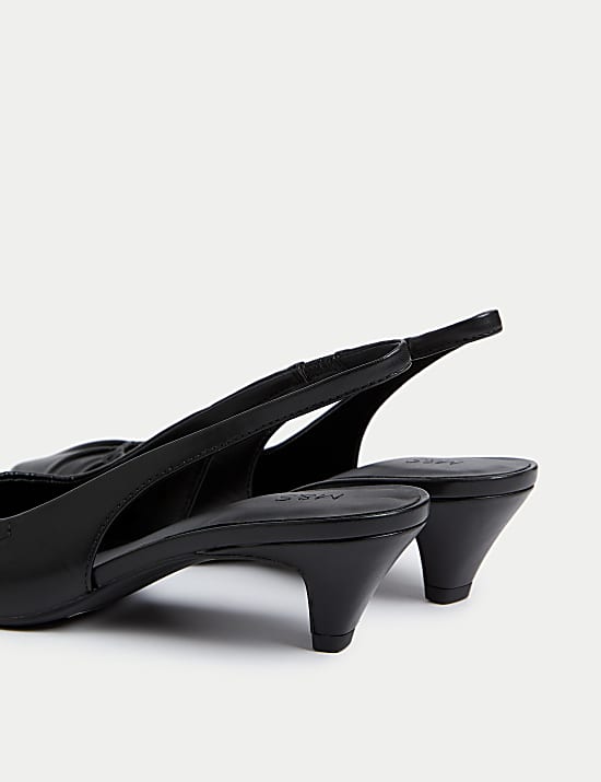 Slip On Kitten Heel Pointed Slingback Shoes