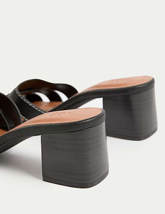 Wide Fit Block Heel Mules