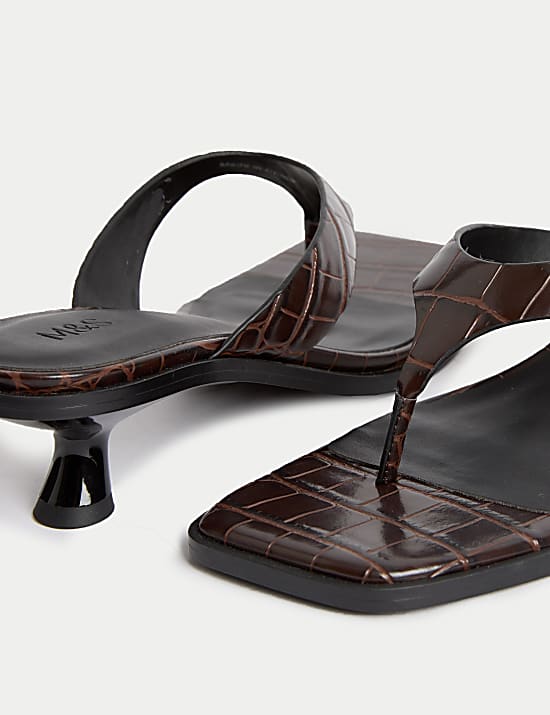 Kitten Heel Toe Thong Sandals