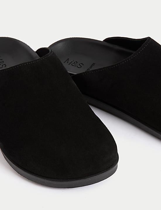 Suede Flatform Mules