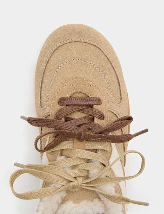 Suede Faux Fur Lined Trainers