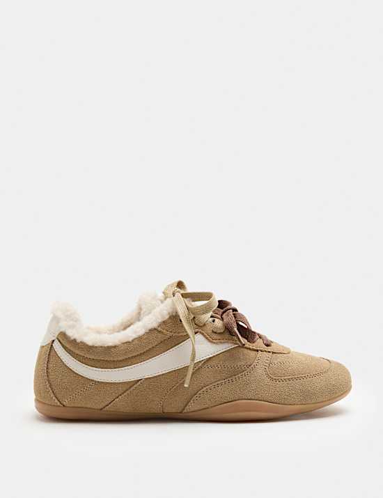 Suede Faux Fur Lined Trainers