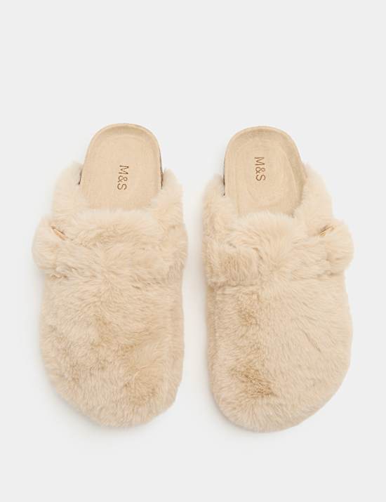 Faux Fur Mule Slippers