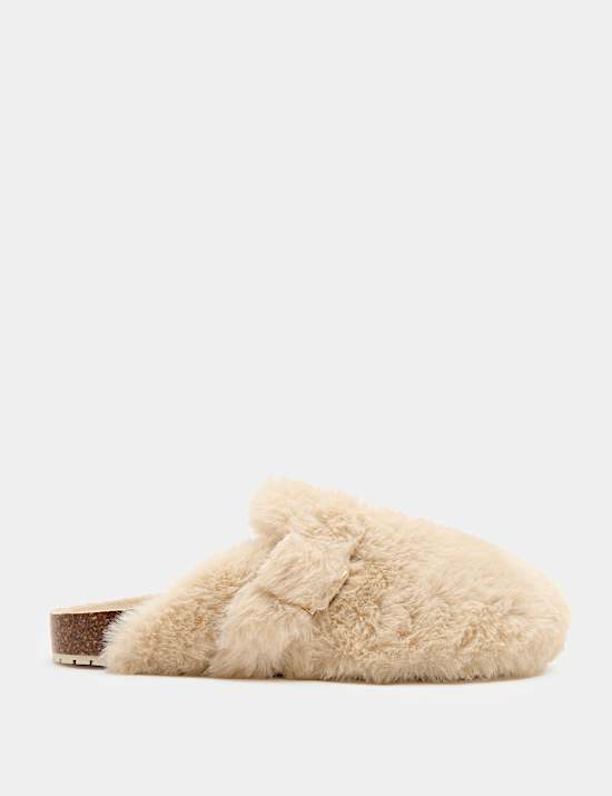 Faux Fur Mule Slippers