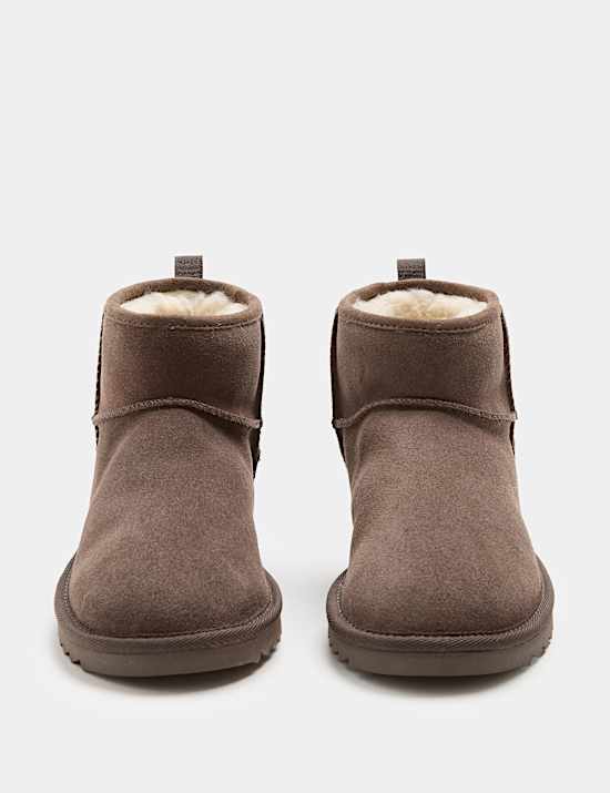 Suede Flatform Slipper Boots