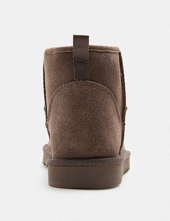 Suede Flatform Slipper Boots