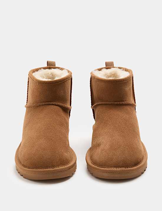 Suede Flatform Slipper Boots