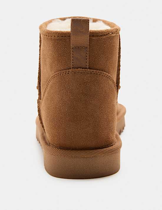Suede Flatform Slipper Boots