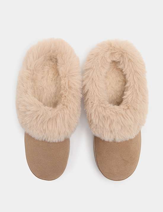 Suede Round Toe Slipper Boots