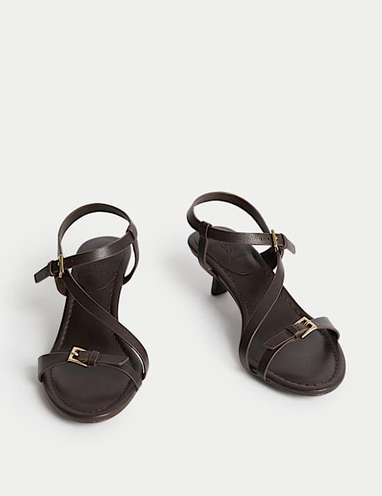 Buckle Kitten Heel Sandals