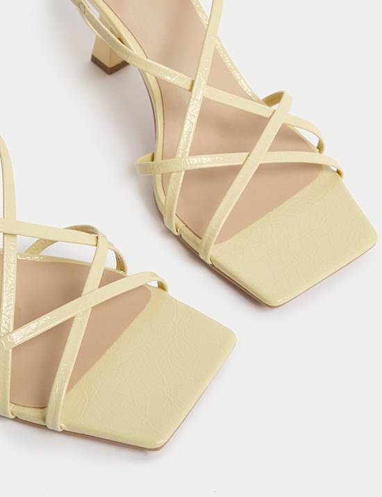 Strappy Stiletto Heel Square Toe Sandals