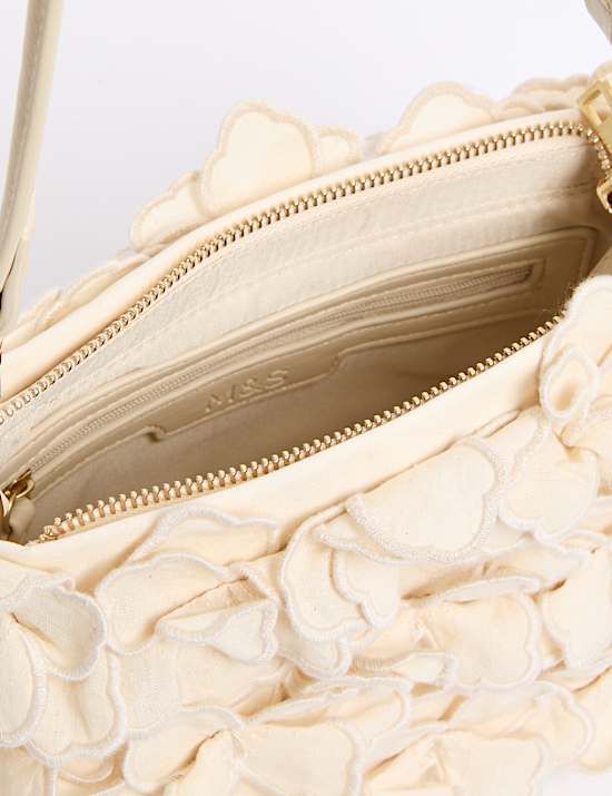 Organza Flower Corsage Block Heel Sandals