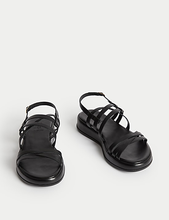 Leather Strappy Flatform Sandals