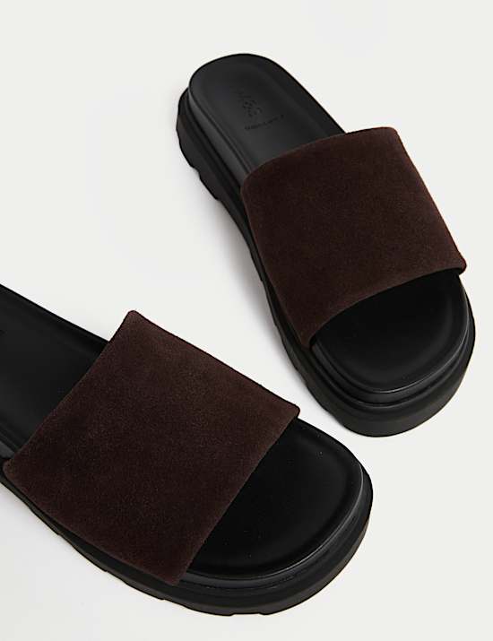 Suede Chunky Flatform Mules