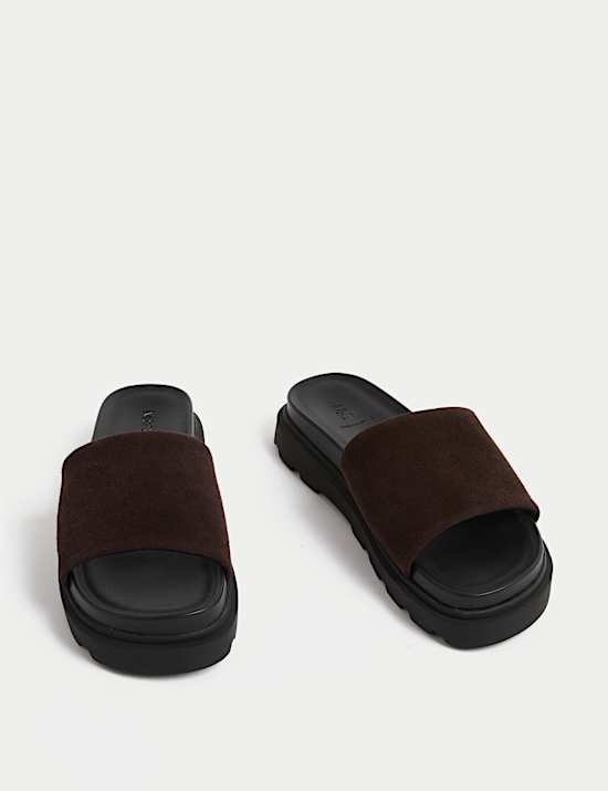 Suede Chunky Flatform Mules
