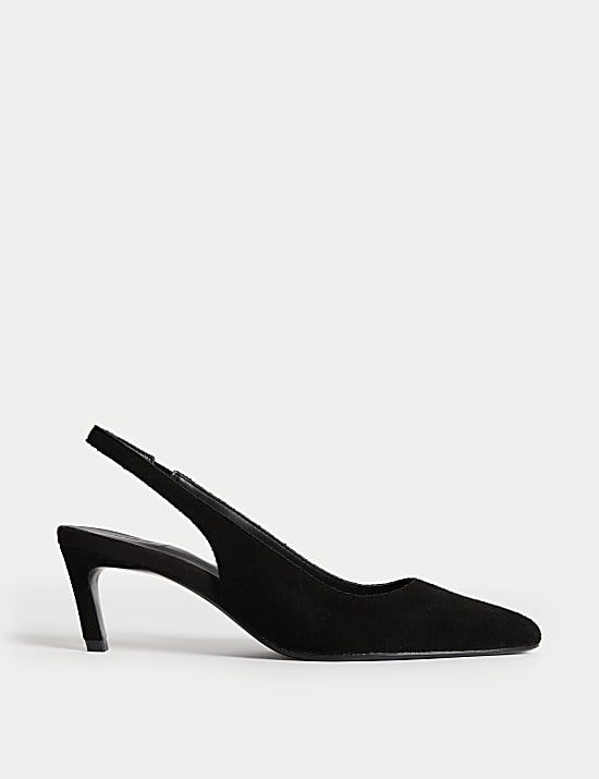 Suède pumps met naaldhak