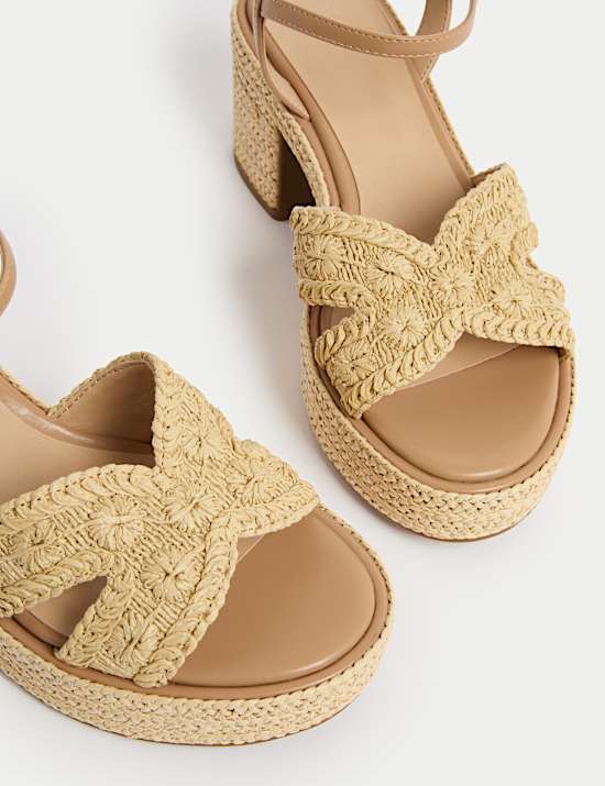 Floral Buckle Platform Sandals