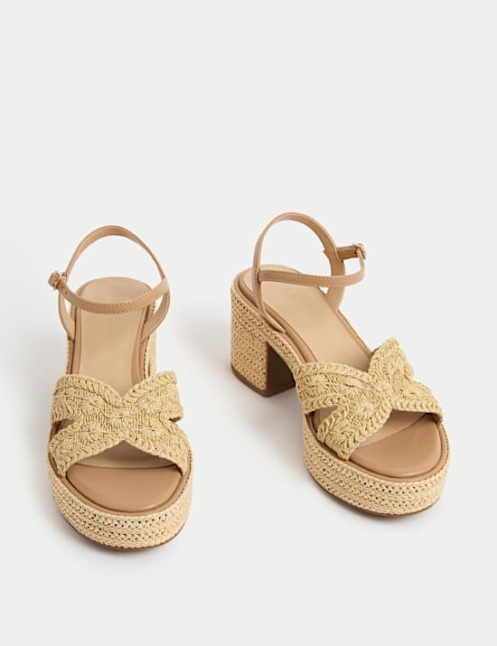 Floral Buckle Platform Sandals