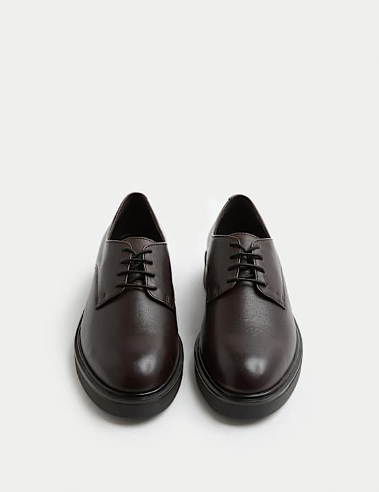 Leather Flat Lace Up Shoes