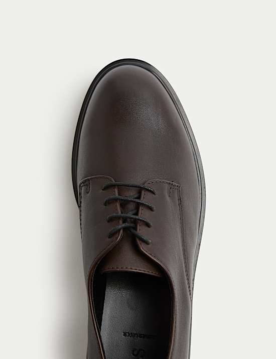 Leather Flat Lace Up Shoes