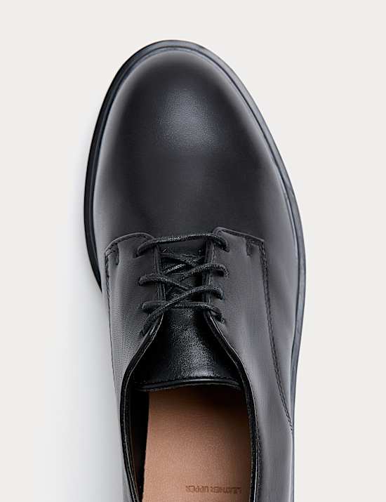 Leather Flat Lace Up Shoes