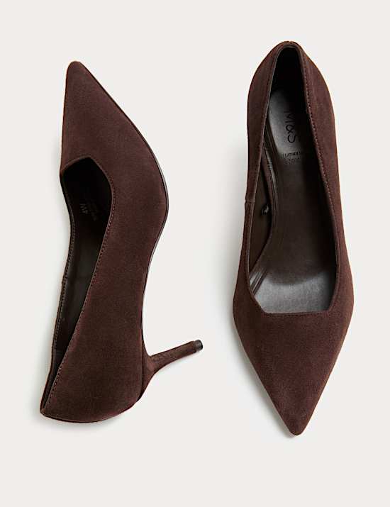 Suede Stiletto Heel Court Shoes