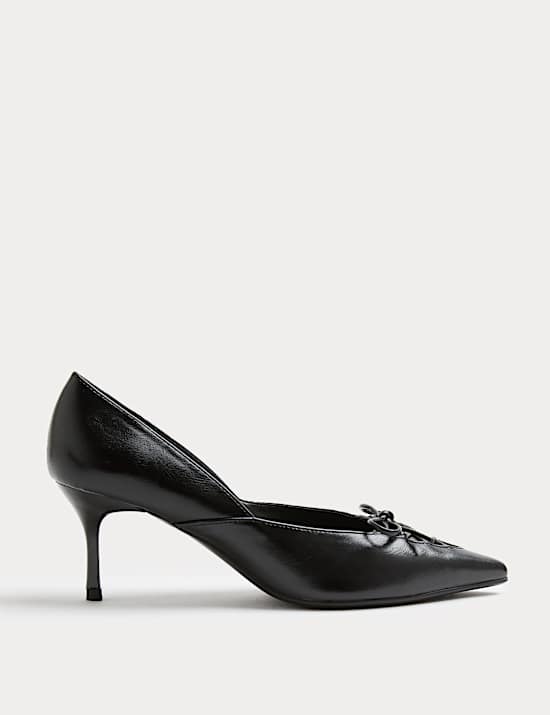 Lace Detail Stiletto Heel Pointed Court Shoes