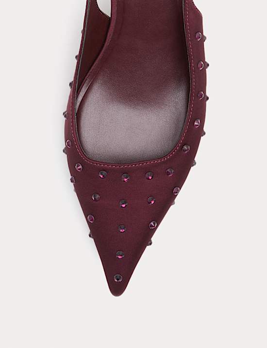 Chaussures à petits talons et bride arrière, effet étincelant