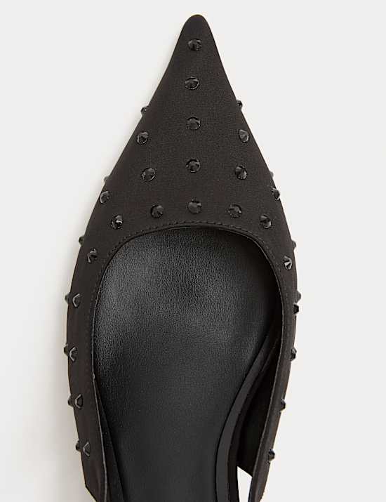 Chaussures à petits talons et bride arrière, effet étincelant