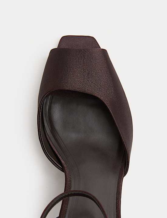 Satin Peep Toe Stiletto Heel Sandals