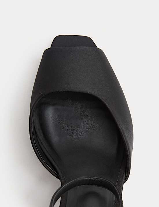 Satin Peep Toe Stiletto Heel Sandals