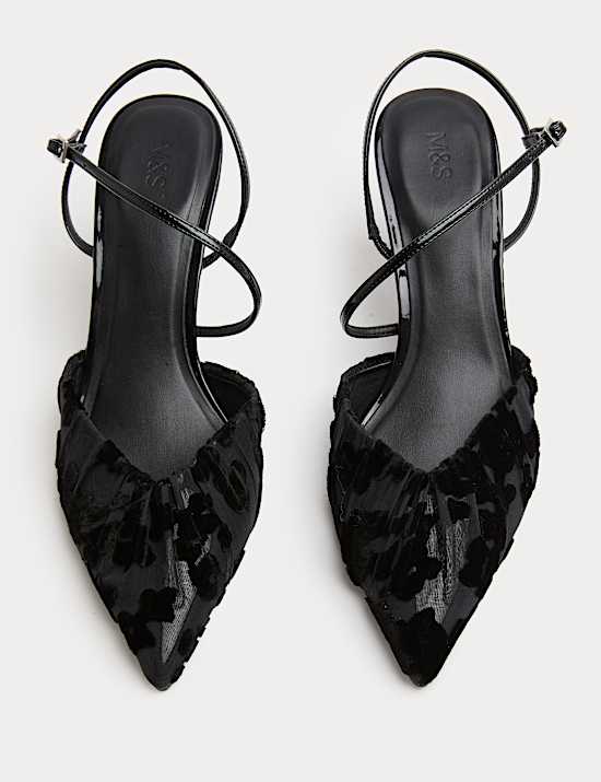 Ruched Pointed Stiletto Heel Court Shoes