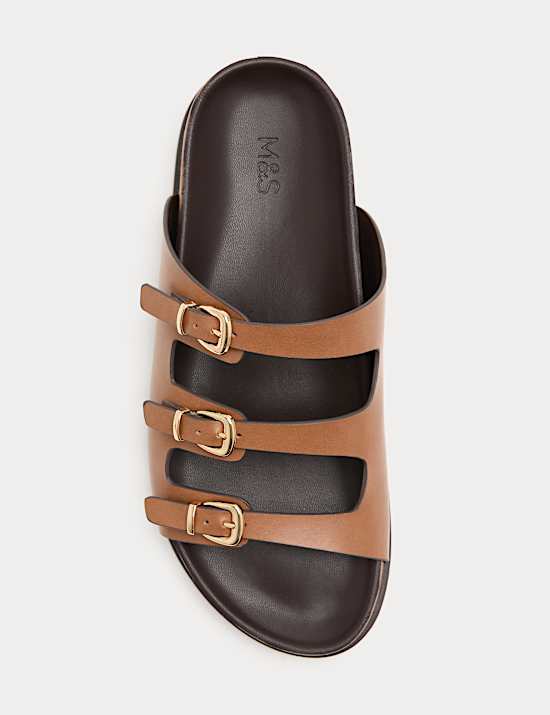 Sandales avec assise plantaire et triple boucle